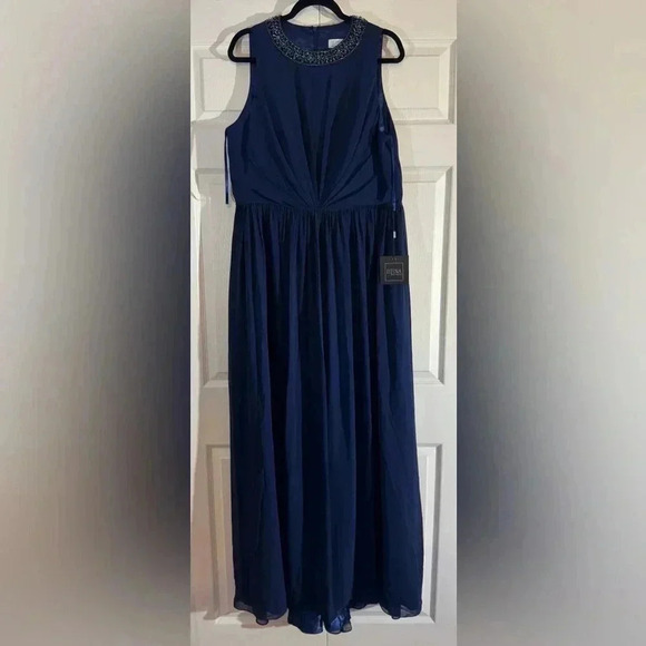 Ieena by Mac Duggal - 55147 Beaded Jewel Neck A-Line Gown NWT - Picture 5 of 8